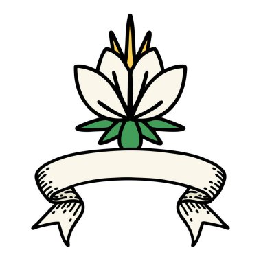 Su zambağı dövmeli geleneksel dövme.