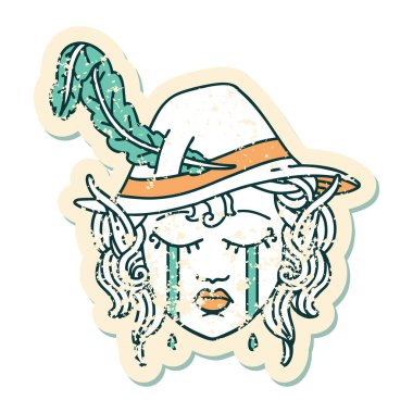 Retro Dövme Tarzı Ağlayan Elf Ozan karakter yüzü