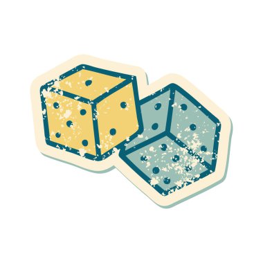 şanslı zarların sembolik depresif dövme şekli