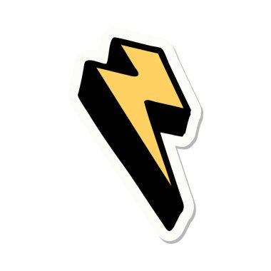 Geleneksel yıldırım stili dövme etiketi