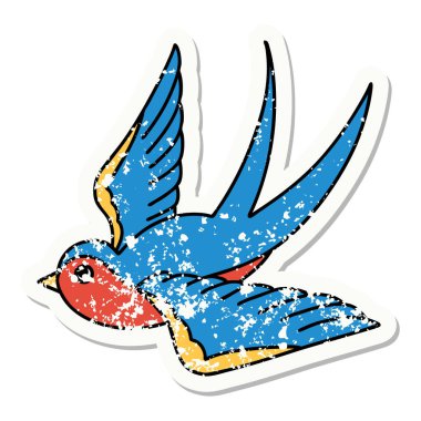 Geleneksel bir kırlangıç stili dövmesi.