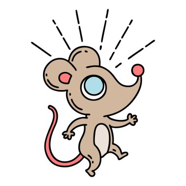 Geleneksel dövme tarzı fare karakterinin gösterimi