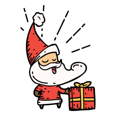 Geleneksel dövme stili Noel Baba karakterinin çizimi