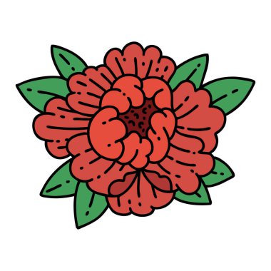 Geleneksel çiçek şeklinde dövme.