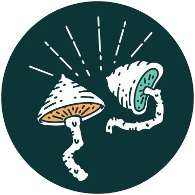 Dövme stili mantarların simgesi