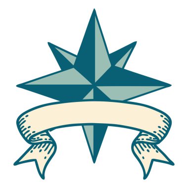 Yıldızlı geleneksel dövme.