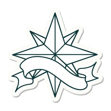 dövme stili etiketi bir yıldızın sancağı ile