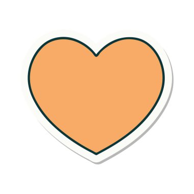 Dövme çıkartması geleneksel bir kalp tarzında.