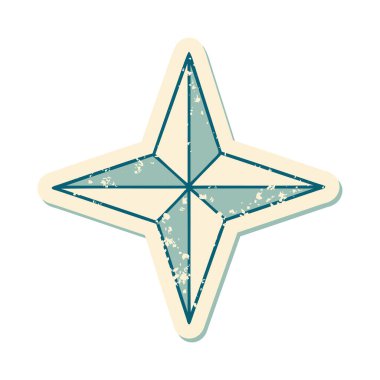 Bir yıldızın sembolik dövmeli görüntüsü