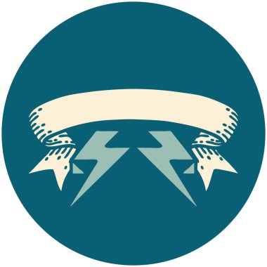 yıldırım sancağına sahip dövme biçimi simgesi