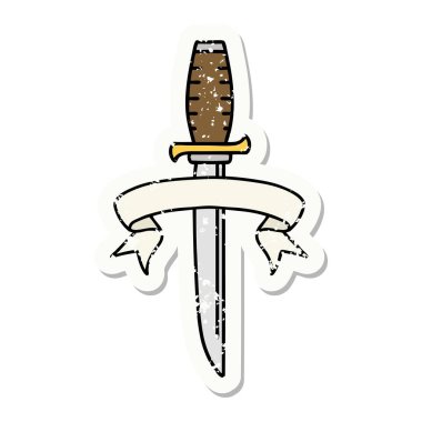 Hançer bayrağı taşıyan eski bir etiket.