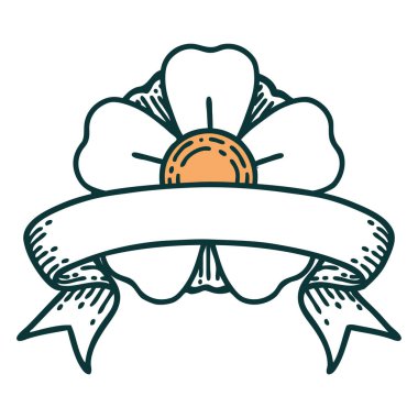 Geleneksel dövmeli çiçek bayrağı