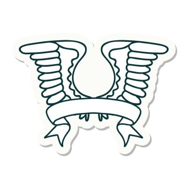 dövme stili etiketi bir kanat sancağı ile