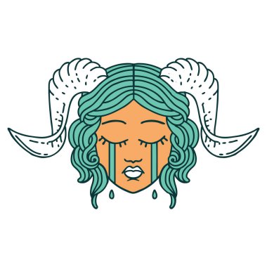 Retro Dövme Biçimi ağlama kiremit karakter yüzü