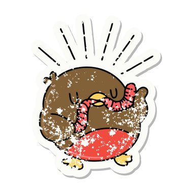 Eski bir dövme çıkartması. Kurtlu Robin.