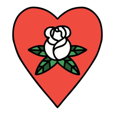 Geleneksel kalp ve çiçek şeklinde dövme.