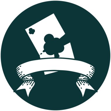 Yırtık kart pankartıyla dövme biçimi simgesi