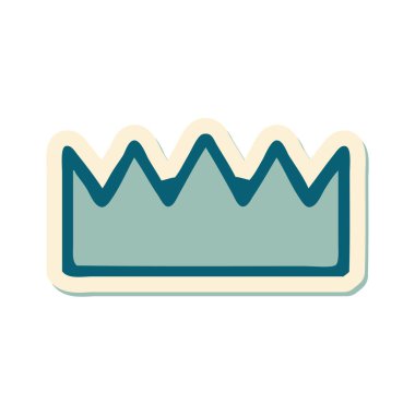 Geleneksel taç stiliyle dövme çıkartması.