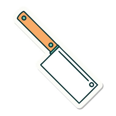 Geleneksel stil bir et satırı dövmesi çıkartması