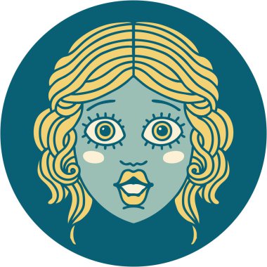 Kadın yüzünün ikonik dövme şekli