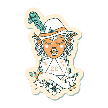 Retro Dövme Biçimli 20 'li elf Ozan Karakteri