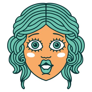 Kadın yüzünün ikonik dövme şekli