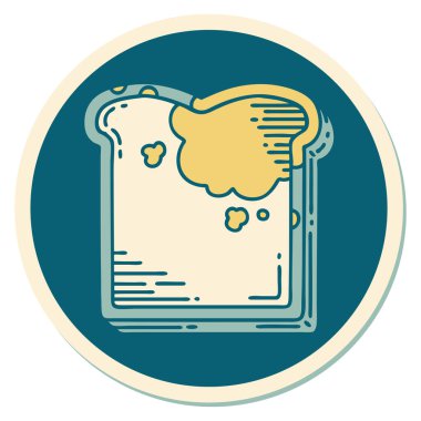 Geleneksel küflü ekmek stili dövme çıkartması.