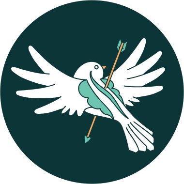 Okla delinmiş bir güvercinin ikonik dövme görüntüsü