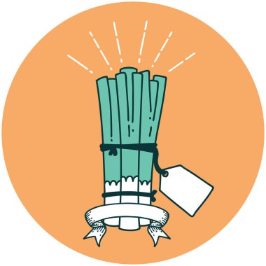 Bir demet pırasa dövmesi ikonu