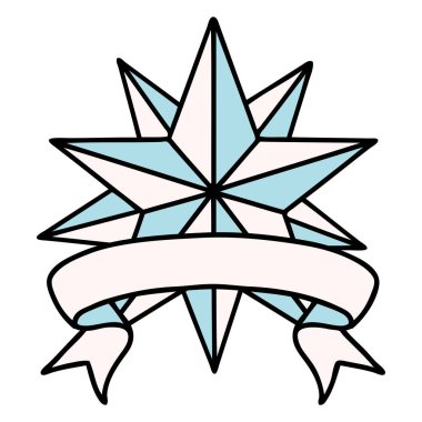 Yıldızlı geleneksel dövme.