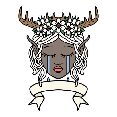 Retro Dövme Biçimli Elf Karakter Yüzü