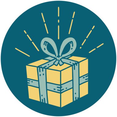 Dövme stili Noel hediyesinin simgesi