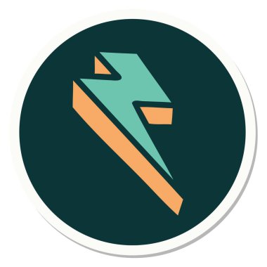 Geleneksel yıldırım stili dövme etiketi