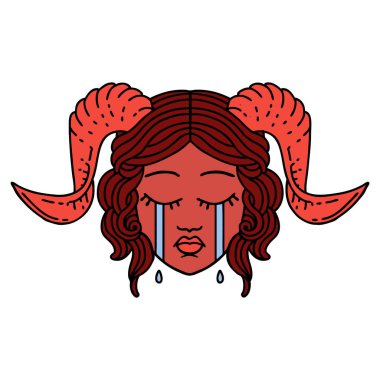 Retro Dövme Biçimi ağlama kiremit karakter yüzü