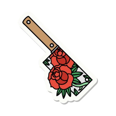 Satır ve çiçeklerin geleneksel stiliyle dövme çıkartması