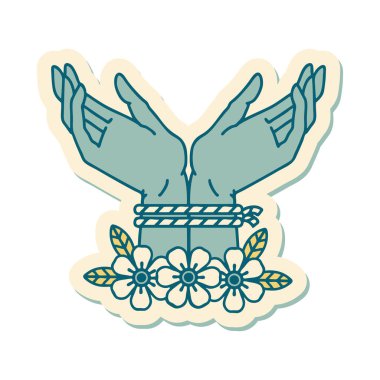 Geleneksel el yapımı dövme çıkartması.