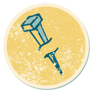 Demir çivinin sembolik dövmeli görüntüsü