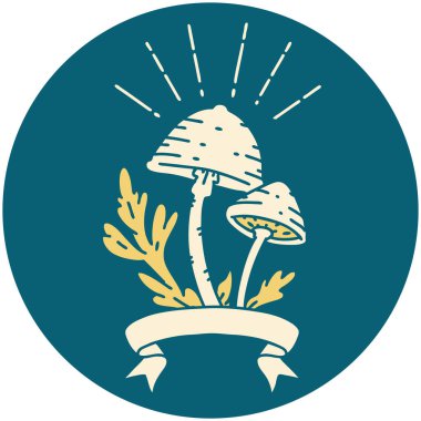 Dövme stili mantarların simgesi