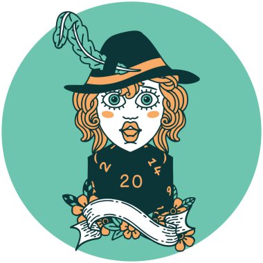 Doğal 20 zarlı insan ozan ikonu