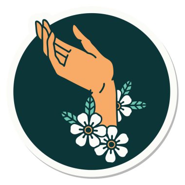 Dövme çıkartması geleneksel bir el stili.