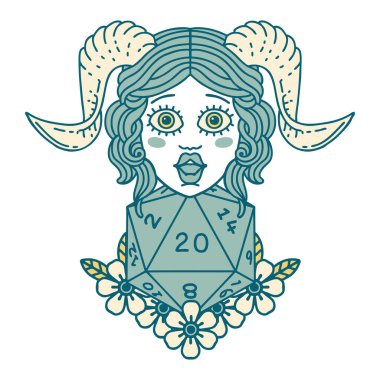 Retro Dövme Biçimi Doğal yirmilik zar atma ile düzenleme