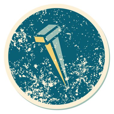 Demir çivinin sembolik dövmeli görüntüsü