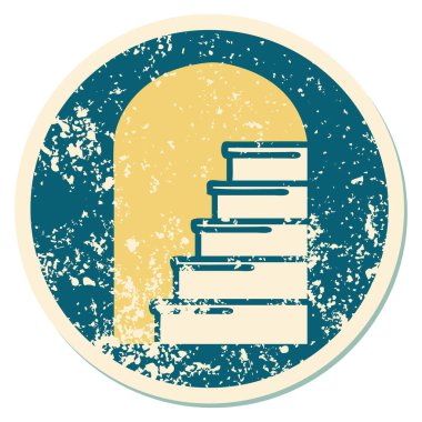 Basamaklara açılan kapının sembolik dövmeli görüntüsü