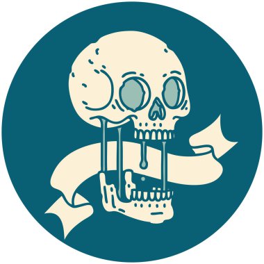 kafatası sancağıyla dövme biçimi simgesi