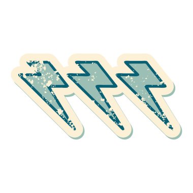 aydınlatma cıvatalarının ikonik sıkıntılı dövme görüntüsü