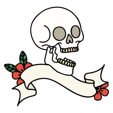 Kafatası dövmeli geleneksel dövme