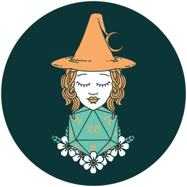 Doğal yirmilik zarlı insan cadı ikonu