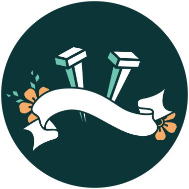 Demir çivi sancağıyla dövme biçimi simgesi