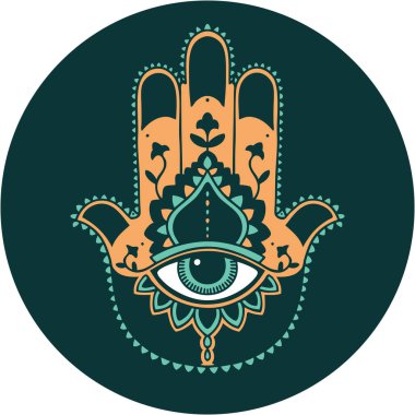 ikonik dövme tarzı bir hamza görüntüsü