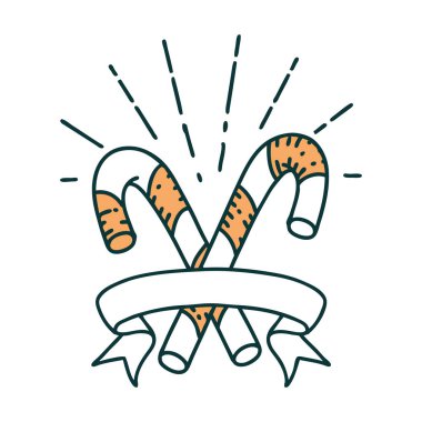 Dövme stili baston şekerli parşömen.